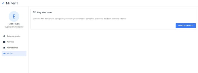 Workera-Usuario-Perfil-APIKey-Habilitar